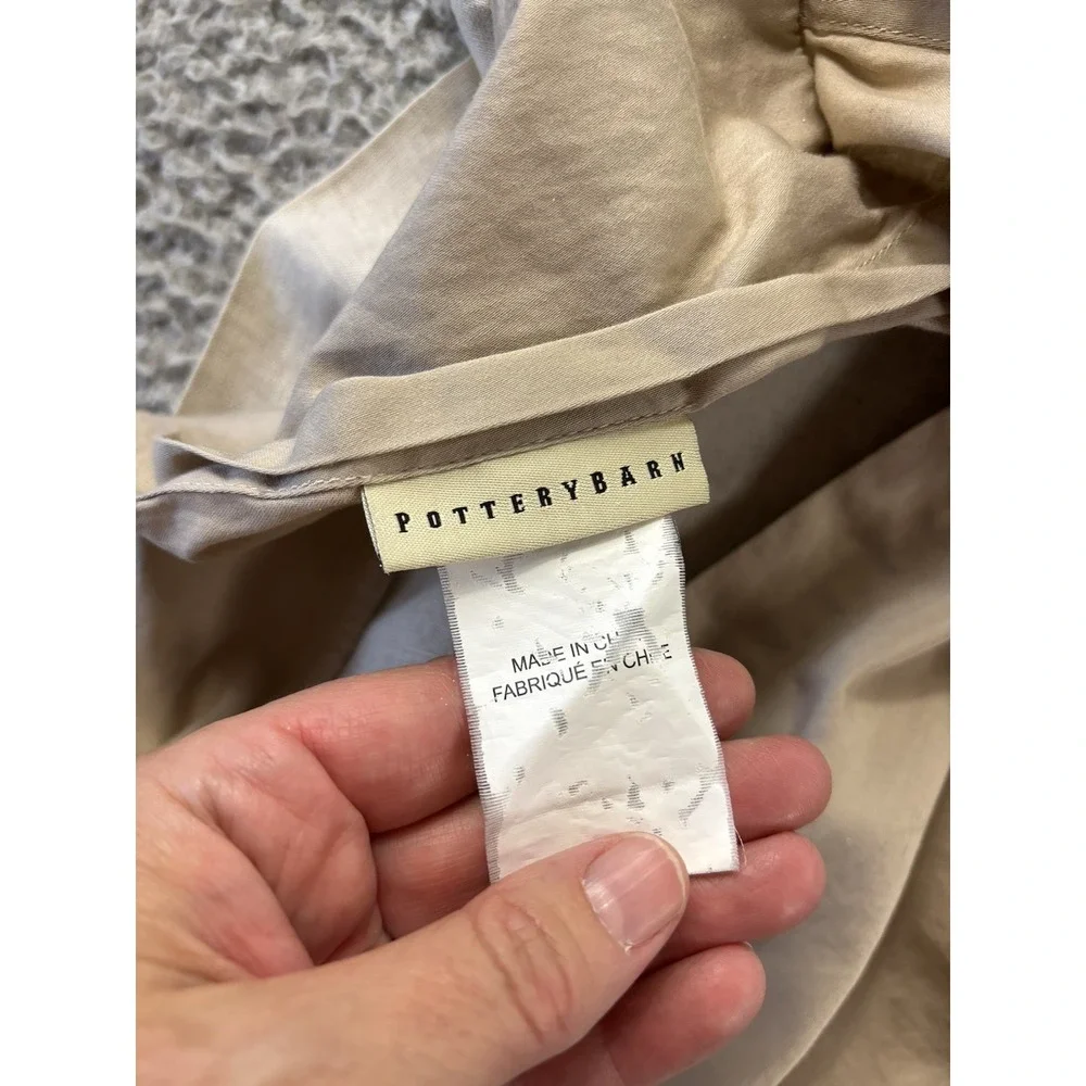 Pottery Barn Standard Pillow Case Beige Natural Brown Cotton‎ Linen Blend